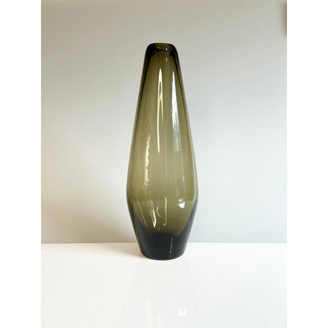 Mid-Century Thick-Walled Smoked Glass Vase, Germany, 1960s For Sale - Image 13 of 13
