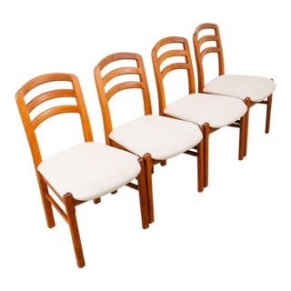 Mid Century Danish Modern Dining Chairs Set 4 Benny Linden Teak High Back MCM For Sale