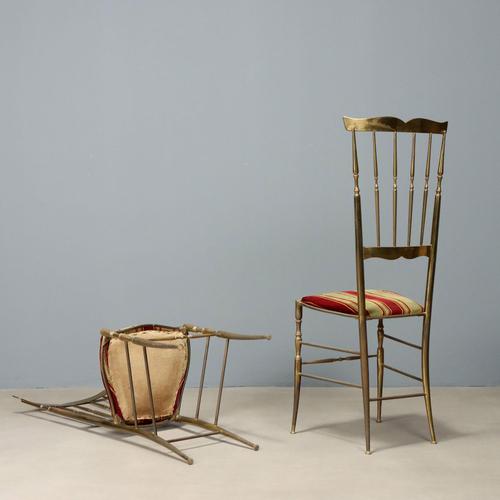 Brass Side Chairs, 1950s, Set of 2 For Sale - Image 9 of 10