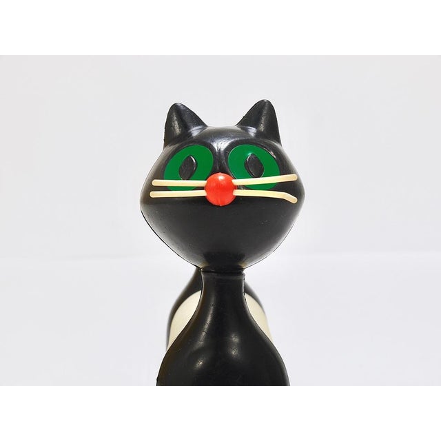 Black Liba Accordion Toy Cat by Libuše Niklová for Fatra, Former Czechoslovakia, 1963 For Sale - Image 8 of 18