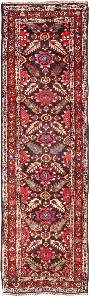Antique Caucasian Karabagh Gallery Rug-3'10 X 12'10