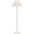 Chapman & Myers by Visual Comfort Signature Strie Buffet Lamp in Plaster White with Linen Shade For Sale