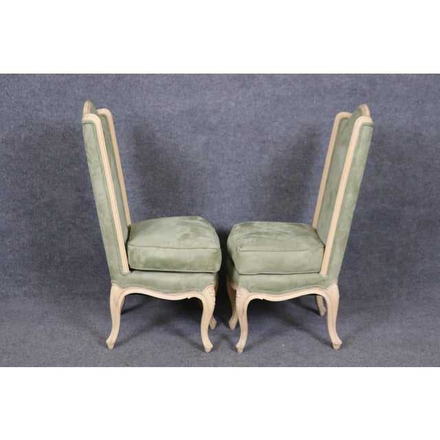 Gorgeous Pair of Rare 5 Leg French Louis XV Style Limed Walnut Side Chairs For Sale In Philadelphia - Image 6 of 11