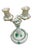 Handpainted Apponyi Green 7915 Double Candleholder from Herend, Hungary, 1960s For Sale - Image 9 of 10