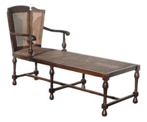 Unique Antique French Country Cane Chaise Lounge Chair ~ Day Bed