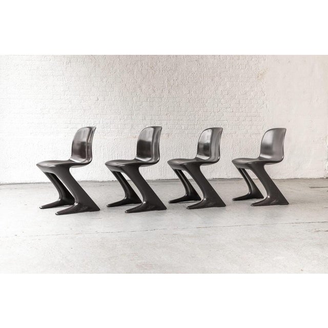 Set of 4 space age ‘kangaroo’ or ‘z- chairs’, designed by german designer ernst moeckl and produced by horn collection in...