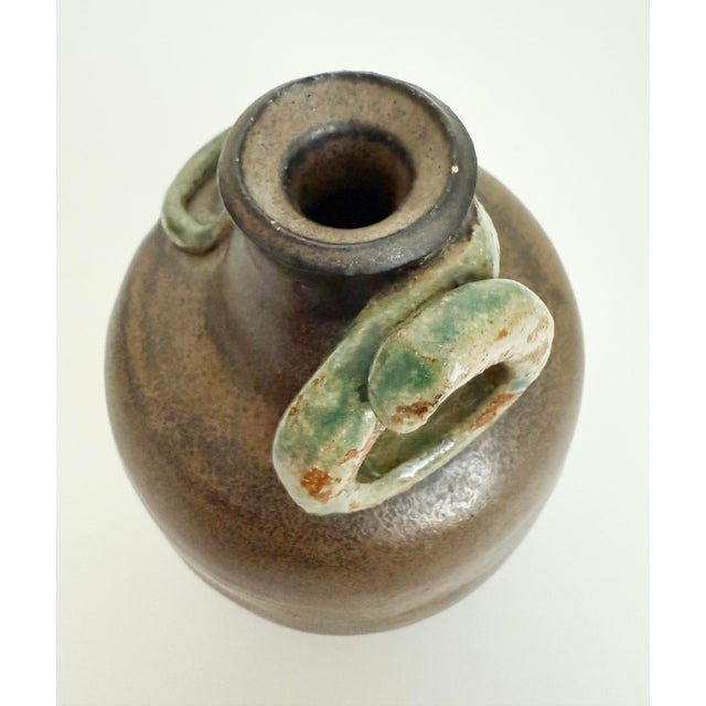 Figurative Outsider Art, Folk Art Snake Pottery Vase For Sale - Image 3 of 11