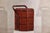 Red Vintage Reddish Brown Lacquer Woven Rattan Picnic Basket with Bamboo Handle For Sale - Image 8 of 12