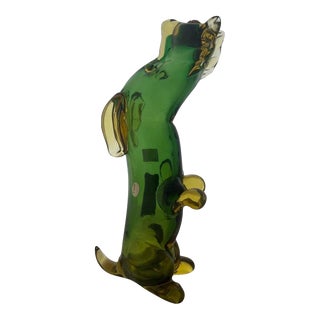 Italian Art Glass Dog-Form Liquor Decanter, Mid-20th Century For Sale