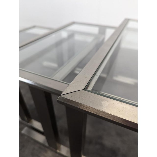 Space Age Nesting Tables in Chrome Steel, Set of 3 For Sale - Image 5 of 6