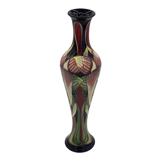Moorcroft by Philip Gibson Pottery Vase - Trinity Design - 12 1/2" H For Sale