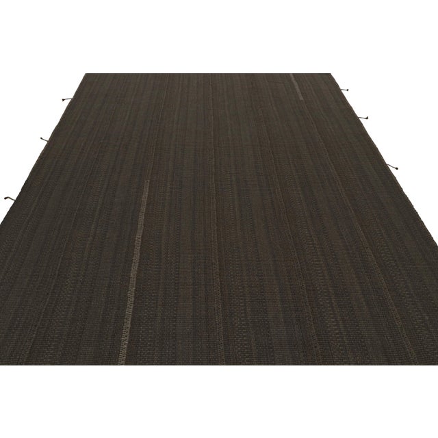 Contemporary Rug & Kilim’s Contemporary Kilim in Brown, With Beige Accents For Sale - Image 3 of 7