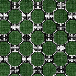 Schumacher Octavia Velvet Fabric in Emerald For Sale