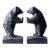 Takaoka Tekki Cast Iron Bear Bookends, Urushi Finish, c.1990 For Sale