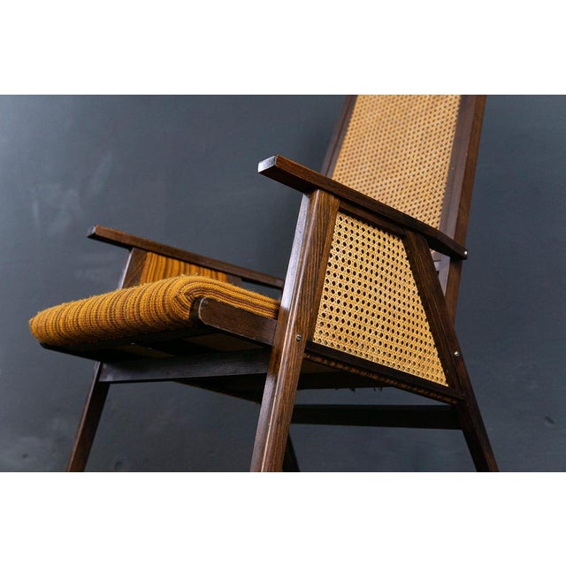 Wood Vintage Yellow Rocking Chair For Sale - Image 7 of 16