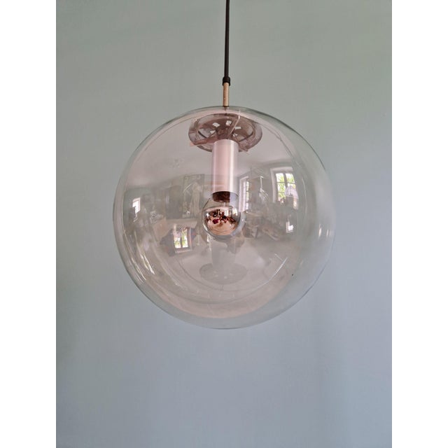 Space Age Pendant Light in Smoked Glass by Glashütte Limburg, 1970 For Sale - Image 12 of 16