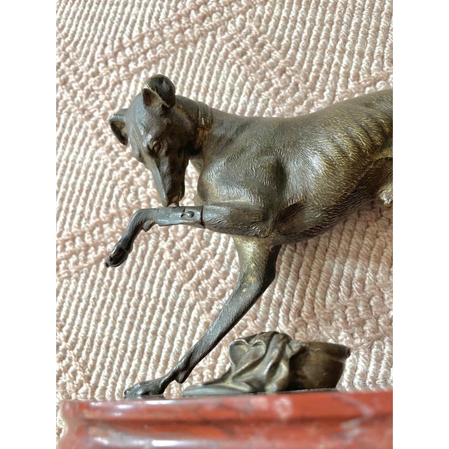 Greyhound Sculpture on Marble Base For Sale - Image 11 of 12