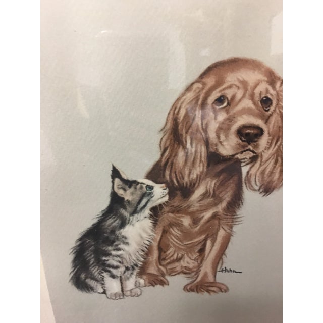 Shabby Chic Vintage Marvin Hahn Puppy Kitten Print For Sale - Image 3 of 5