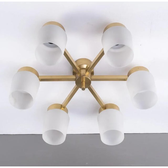 Metal Swedish Ceiling Lamp attributed to Fagerhults, 1960s For Sale - Image 7 of 9