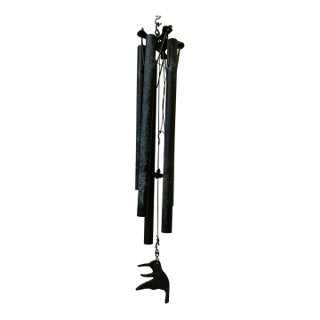 Mid-Century Modern Patinated Bronze Wind Chimes in the Style of Walter Lamb - 27" For Sale