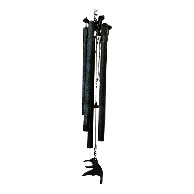 Mid-Century Modern Patinated Bronze Wind Chimes in the Style of Walter Lamb - 27" For Sale