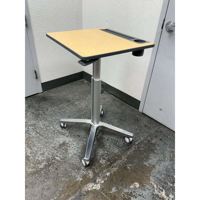 Brown Ergotron Mobile Adjustable Desk For Sale - Image 8 of 12