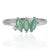 Contemporary Handmade Three Stone Marquise Emerald & Diamond Ring in 925 Silver Size 7.5 For Sale - Image 3 of 13
