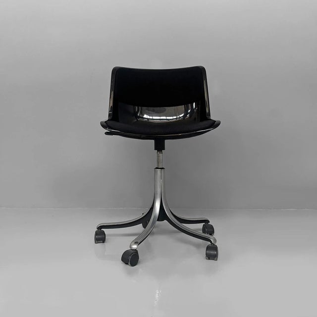 Tecno Italian Modern Black Office Chair by Osvaldo Borsano for Tecno, 1970s For Sale - Image 4 of 18