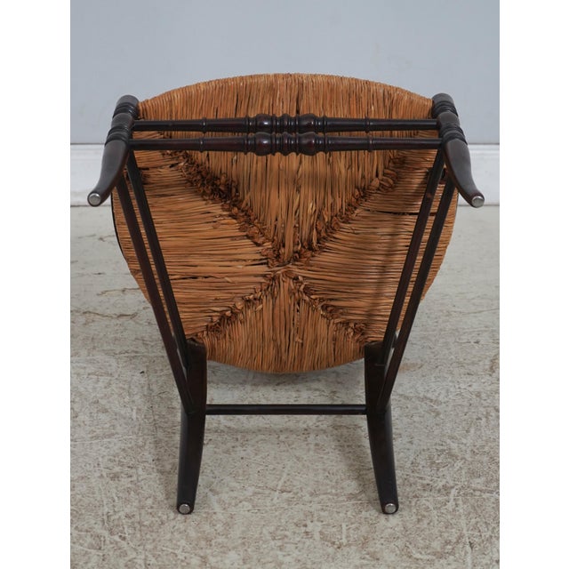 English Victorian Woven Rush Seat Open Armchair For Sale - Image 17 of 18