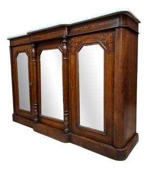 Napoleon III Low Sideboard or Buffet in Wood Veneer