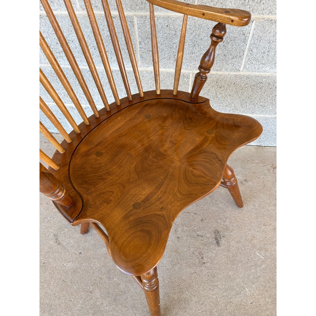 Brown (A) Stickley Cherry & Oak Hoop Back Arm Chair For Sale - Image 8 of 10