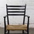 Mid-20th Century Italian MCM Ladderback Armchair Black Frame With Rush Seat Manner of Gio Ponti For Sale - Image 10 of 18