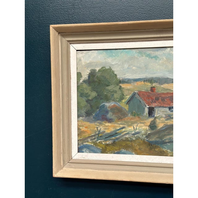 Mid-Century Modern E. Johansson, Landscape, 1950s, Oil on Board, Framed For Sale - Image 3 of 9
