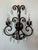 Pair of Vintage French Provincial Wall Sconces by Currey and Company. Bronze metal with gold leafing on acanthus leaves....