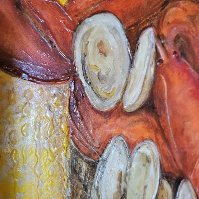 2020s Lobster Bake Oil Painting by Cynthia Geyer For Sale - Image 5 of 5