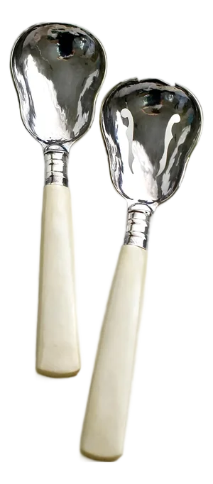 Sterling Silver 925 Plateria Del Pilar Perú Set Serving Spoons (2)