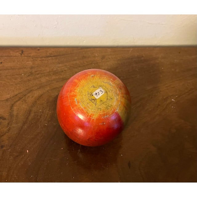 Red Antique Early 20th Century Paint Decorated Carved Wood Apple Box For Sale - Image 8 of 12