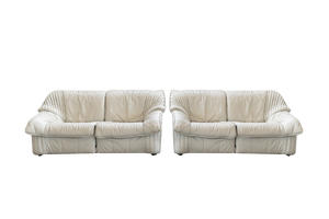 Set of Leather Sofas with Removable Central Corner Table, 1970