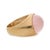 16 Carat Oval Pink Quartz Cabochon 14k Yellow Gold Vintage Dome Bold Signet Ring, Size 7 For Sale - Image 4 of 6