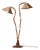Thalia Double Rattan Floor Lamp With 2 Adjustable Woven Floral Conical Shades For Sale