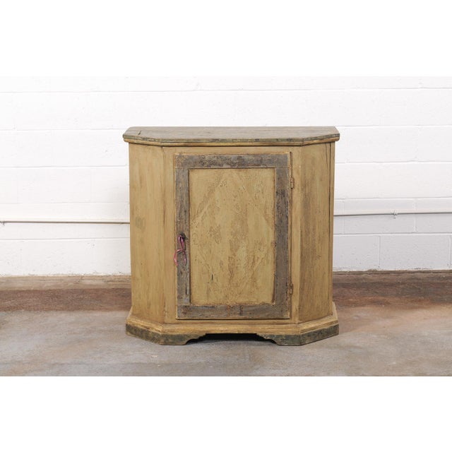 Tan 19th C Italian Painted Demi-Console Cabinet For Sale - Image 8 of 12