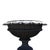 This offering presents a distinguished pair of antique cast iron garden urns, dating to circa 1900. Crafted from robust...