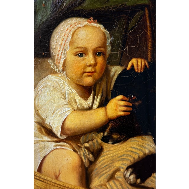 Child with Dog, 1852, Oil on Canvas For Sale - Image 3 of 4