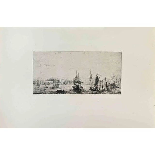 Batterie de New-York is an artwork realized by Anatole De Bonsonge in the 1870s. Etching. Good conditions. Realized for...