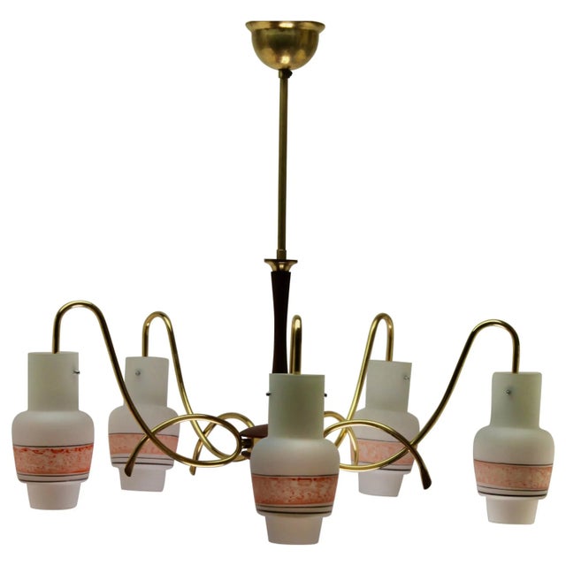 Vintage Italian Diablo Chandelier in the Style of Stilnovo with 5 Arms, 1960s For Sale - Image 18 of 18