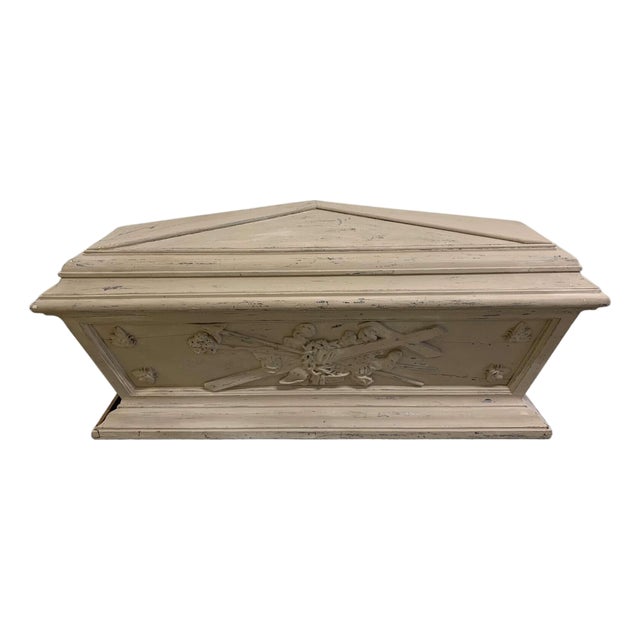 Painted Sarcophagus Panel with Bee Decoration, 1800s For Sale