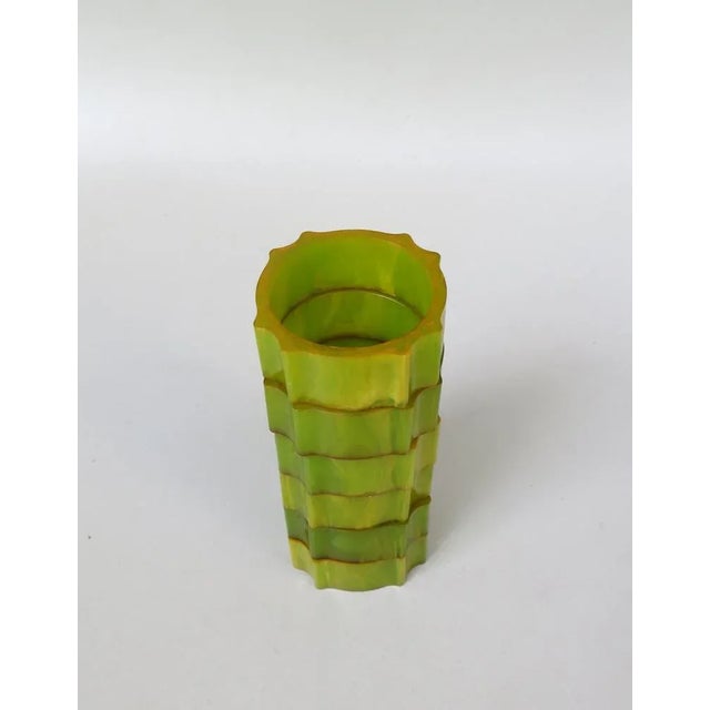 1930s Art Deco Catalin Napkin Rings in Green Amber, Set of 6 For Sale - Image 5 of 18