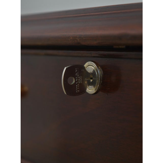 Brown Henkel Harris Moore Leather Top Executive Desk For Sale - Image 8 of 18