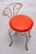 Mid-Century Modern Brass Vanity Chair with Red Leather Seat, France, 1950 For Sale - Image 9 of 10