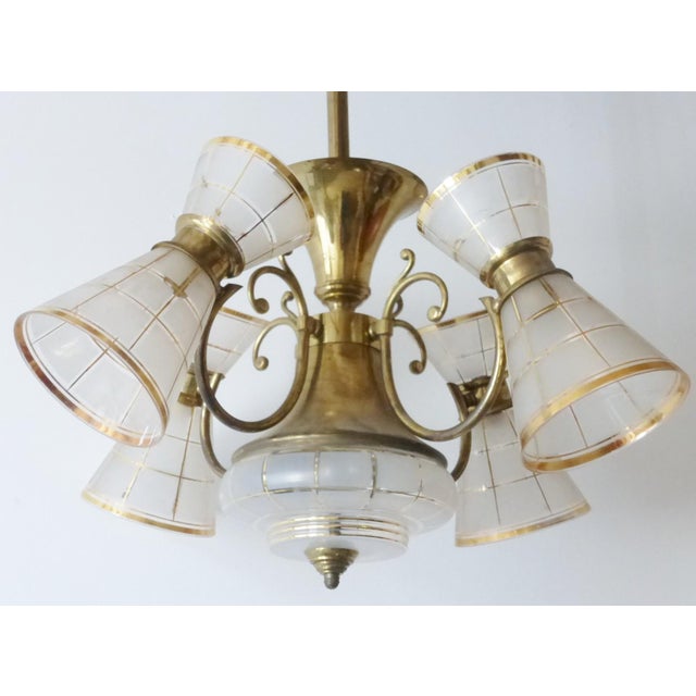 Vintage French Four-Diabolo Pendant Light, 1950 For Sale - Image 4 of 4